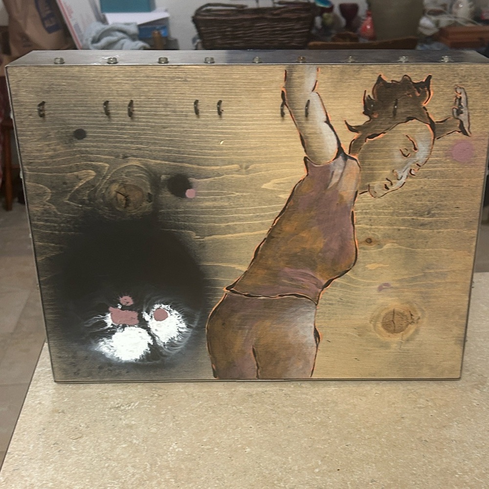 Mixed Media Art “Tap,” Signed By Artist Original Painting On Wood And Metal